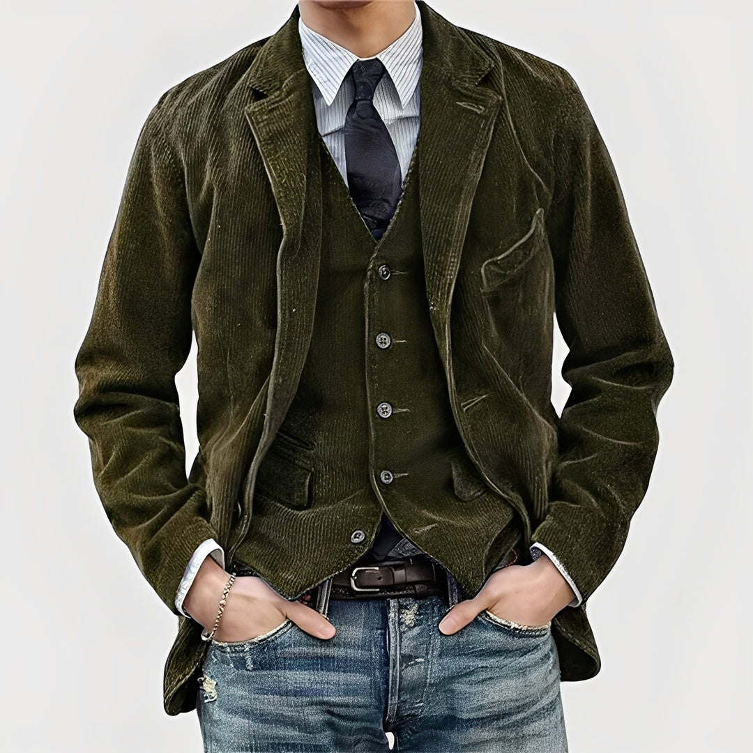 Provence | Vintage Corduroy Jacket & Vest Set | Timeless British Elegance