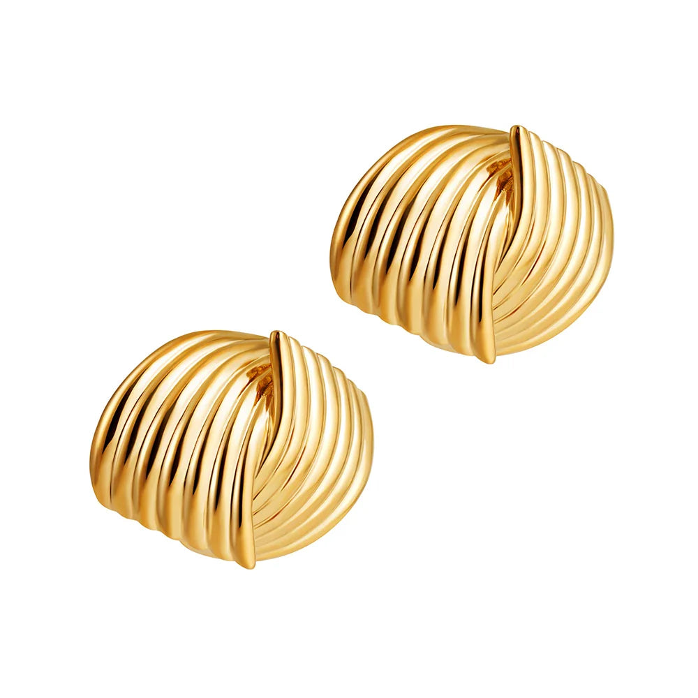Solara | Retro Crossed Stud Earrings