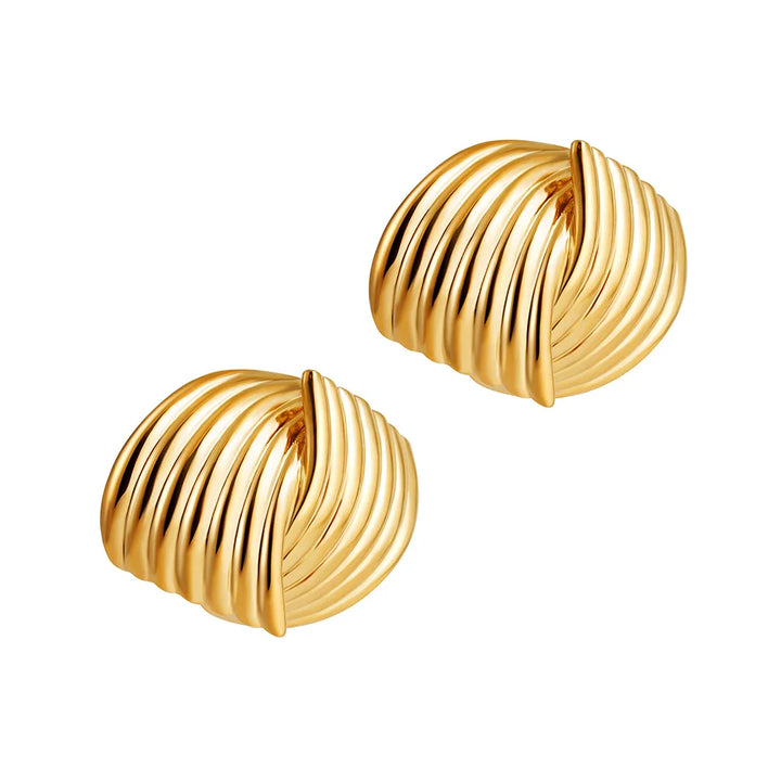 Solara | Retro Crossed Stud Earrings