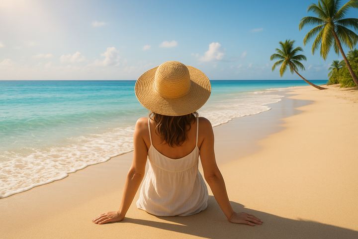 Woman in teh beach